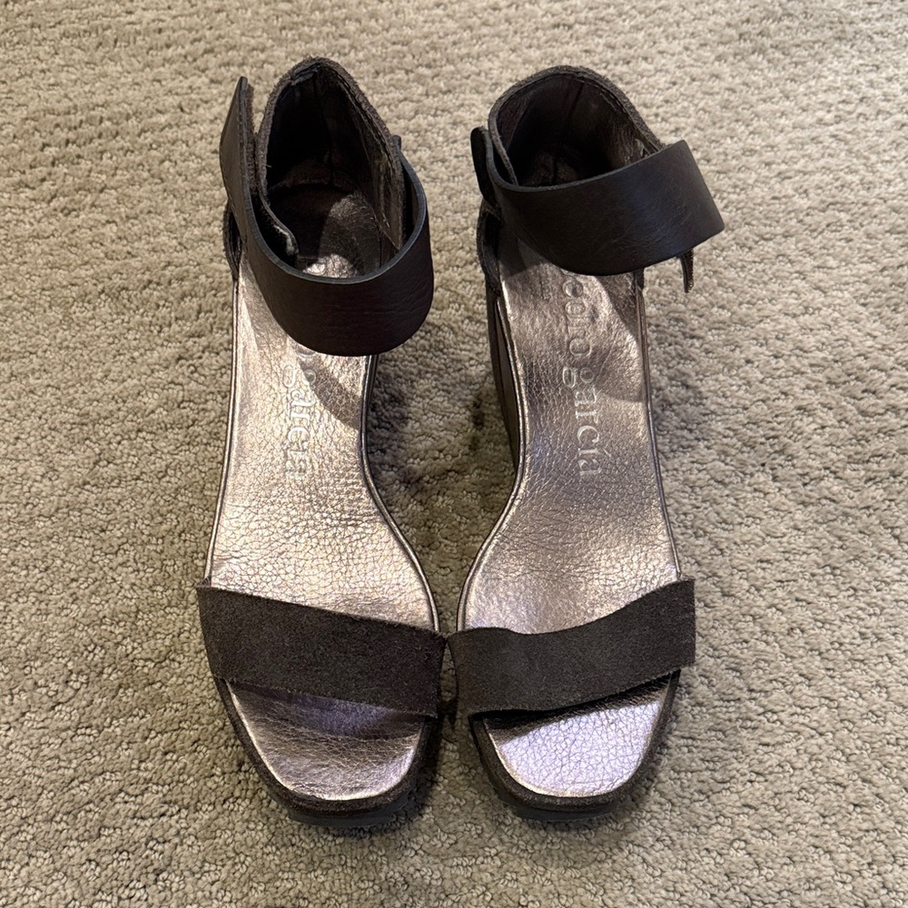 Pedro Garcia Black Ankle-Strap Heels